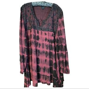 Torrid Size 3 Maroon Tie Dye Tunic
